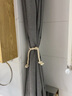 良栖（liangqi）浴帘杆浴帘套装免打孔北欧仿亚麻卫生间浴帘布防水加厚浴室帘 灰色（帘+黑杆） 适用1.5-1.7m宽(帘宽1.8*高1.8m) 实拍图