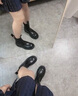柯思娜妮后拉链短靴真皮马丁靴女2025秋季新款单靴时尚烟筒靴增高女士靴子 棕色加绒 36 实拍图