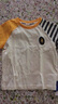 MQDMINI童装儿童短袖男童夏装T恤小童休闲撞色袖上衣宝宝衣服 条纹AB袖黄色 100 实拍图