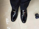 老人头皮鞋男鳄鱼纹商务正装男士皮鞋秋冬真皮亮皮尖头加绒保暖鞋子男 MM55200-1黑色【四季款】 39 实拍图