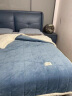 伯西亚（BORCHIARL） 毛毯被子加厚珊瑚绒法兰绒春盖毯子沙发床上用单人午睡 贝贝绒-蓝灰+白 （加大单人毯）180cmX200cm 晒单实拍图