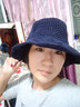 斯普琳 遮阳帽女韩版大沿太阳帽夏天户外海边度假出游防晒可折叠沙滩帽 藏蓝 可调节 实拍图
