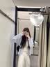 舒芳蝶（shufangdie）休闲裤女装春秋季2026新款奶蓝色内搭毛衣外套女高级感三件套装 外套+内搭+裤子 三件套 M 实拍图