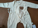 缤丽猫 新生儿连体衣纯棉无骨哈衣春秋装初生宝宝衣服婴儿偏襟系带四季 偏襟连体衣-净面小熊【偏大】 66cm 建议3-6个月 实拍图