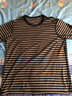 MUJI MUJI 男式 印度棉天竺编织 条纹短袖T恤 米色X横条 L 实拍图