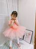 艾舞戈儿童舞蹈服女童练功服秋季可爱蓬蓬纱裙公主芭蕾舞裙幼儿演出服装 【亮片蝴蝶-四层纱】藕粉-短袖 120 实拍图