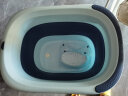 日康（rikang）儿童洗澡桶家用折叠浴桶大号泡澡桶婴儿洗澡盆游泳桶宝宝浴盆 【加大加厚】蓝色 实拍图