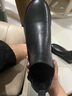 井迈【牛皮】切尔西靴男靴英伦风马丁靴高帮皮鞋烟筒靴潮秋冬加绒靴子 黑色中帮217【四季款】 44 皮鞋码（=运动鞋45） 实拍图