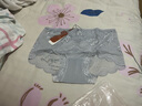 金三塔商场同款金三塔桑蚕丝真丝内裤女士中腰透气蕾丝花边平角内裤 浅灰色 1条 L 实拍图