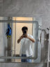 爱洛斯汀堡 夏季休闲套装男韩版宽松短袖t恤男痞帅潮流衣服一套搭配衣服男装三件套 白色衬+白短袖+蓝裤 L【100-120斤】 实拍图