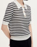 娜尔思（NAERSI）商场同款时尚简约修身POLO领套头毛针织衫女2024夏季新款 白色 XL 晒单实拍图