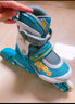 米高溜冰鞋儿童全闪光轮直排轮旱冰鞋轮滑鞋可调尺码S1【培训适用】 蓝色 八轮全闪 M (31-34)5-9岁 实拍图