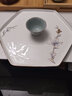 金岚玉唐山骨瓷茶盘水具托盘六角盘水壶水杯大托盘茶具盘子多尺寸 玉兰花开-10英寸6角盘1个 实拍图