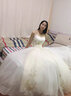 红妆饰佳 抹胸主婚纱礼服2025新款新娘星空拖尾森系显瘦简约出门纱 浅香槟齐地 M 实拍图
