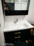 帝都(didu) 实木浴室柜浴室柜组合套装洗手盆陶瓷一体卫生间洗脸盆柜侧柜吊柜洗漱台洗手台 90cm雅致黑普通镜柜 实拍图