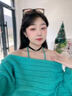 MGS【实体同款】曼古银雪花choker女士项圈时尚银皮绳吊坠项链 黑玛瑙吊坠项圈 实拍图
