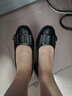 亲情夫人女鞋春秋季大码单鞋女中跟粗跟牛皮软底舒适妈妈鞋黑色工作上班鞋 黑色 41 实拍图