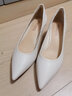 思加图【明星同款】2026新款Melody高跟鞋法式细跟CK单鞋EGK05AQ6 米白-牛皮（跟高4CM） 38 实拍图