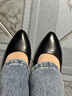 老人头（LAORENTOU）春秋季单鞋女浅口中跟女皮鞋粗跟通勤工作妈妈鞋 LB12272 黑 36  实拍图