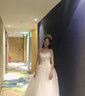 红妆饰佳 抹胸主婚纱礼服2025新款新娘星空拖尾森系显瘦简约出门纱 浅香槟齐地 M 实拍图