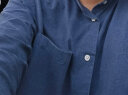 无印良品（MUJI） 男式 棉水洗牛津 立领 长袖衬衫 休闲百搭衬衫 纯棉全棉ACA41C3S 蓝色 L 晒单实拍图