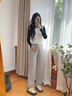 孕尚孕妇裤子运动裤秋冬外穿加绒加厚宽松直筒束脚两穿卫裤孕期休闲裤 浅灰【春秋款】 L【建议110～130斤】 实拍图