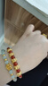 老庙黄金手串足金莲花转运珠和田玉红玛瑙送女友老婆跨年元旦礼物 和田玉连花手串约0.5g+礼盒 默认1 实拍图