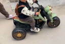 贝趣儿童电动车摩托车可坐人3-6岁双人玩具车男孩小孩宝宝遥控三轮车 超大复古绿【遥控双驱+音乐+礼包 晒单实拍图