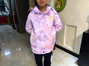 真维斯女孩儿童冲锋衣女童三合一可拆卸单外套加绒内胆两件套女童防风衣 【三合一可拆卸摇粒绒】紫色6611 110 实拍图