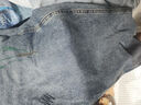 马登工装美式复古泼墨涂鸦水洗牛仔裤宽松直筒阔腿裤伐木老爹长裤男 浅蓝色 S 实拍图