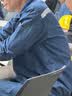 爱型 夏季长袖薄款牛仔工作服套装男 焊工电焊劳保服工装厂服 反光条薄牛仔套装 XL (175) 实拍图