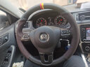 奥迈尔 适用于大众探岳方向盘套真皮手缝途观L凌渡速腾朗逸途岳途昂探歌途锐帕萨特迈腾高尔夫R-Line NAPPA+翻毛+德国旗三色标 实拍图