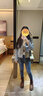 启动引擎（Qidongyinqing）加绒修身牛仔裤女小脚春秋新款韩版高腰弹力显瘦紧身小个子铅笔裤 复古蓝（九分）单款 26 实拍图