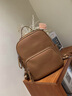 viney牛皮双肩包女大容量旅行背包休闲通勤时尚旅游大学生初中高中书包 棕色 高颜值减重减负简约户外轻便 实拍图