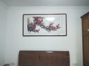 迅典梅花手绘国画中式梅开五福客厅装饰画喜上眉梢挂画沙发背景墙字画 梅开五福 实木带框83*163厘米 实拍图
