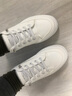 达芙妮（DAPHNE） 厚底小白鞋女春秋季新款透气板鞋子女百搭皮面学生运动休闲鞋女 白灰色-04024（皮面款） 39 实拍图