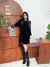 ZHR骑士靴女时尚V口显瘦长筒靴女不过膝百搭女靴 CQ12 黑色 37  实拍图