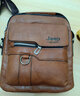 酷咖单肩包男士软皮斜挎包新款出差办公商务背包大容量休闲竖款公文包 浅棕色 实拍图