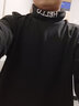 UYUK胖子日系刺绣高领长袖打底衫男大码宽松韩版潮流痞帅百搭休闲卫衣 黑色 4XL 190-210斤可选 实拍图