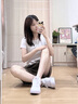 特步（XTEP）女鞋板鞋女2025新款春夏季皮面滑板鞋休闲运动鞋平底板鞋小白鞋女 白红 37 实拍图
