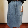 善己2020新款女夏宽松休闲文艺百搭阔腿浅色牛仔裤五分裤裙裤 牛仔蓝 L 【现货发售】 实拍图