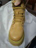 骆驼（CAMEL）大黄靴女时髦擦色户外工装马丁靴 L24W469612R 土黄（加绒款） 36 实拍图