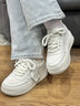 森马女鞋厚底小白鞋女2025夏季新款网面透气休闲板鞋女增高运动鞋子女 米色【优质  皮面】 36 实拍图