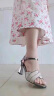 奢迪卡（SHEDIKA）奢侈女鞋品牌鱼嘴高跟凉鞋女夏季新款粗跟一字扣露趾百搭拼色鞋子 白色7.5cm 37 精美礼盒 晒单实拍图