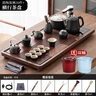 忘艺（WANGYI） 黑陶功夫茶具套装家用整套横行茶盘陶瓷茶杯茶壶办公室客厅家用 黑陶落雁整套茶具茶盘 14头 实拍图