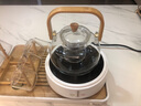 瓷牌茗茶具（cipaiming teaset） 电陶炉煮茶器煮茶壶茶炉家用小型电茶炉加厚耐热玻璃茶壶 竹柄6彩8件+架道+白桃电炉+胺盘 实拍图