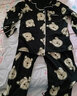 裴珂黛克（pinkdackeb）睡衣女春秋冬季棉质长袖卡通开衫网红ins家居服套装 黑色 L(120-145斤穿) 实拍图