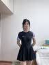 李宁（LI-NING）泳衣女连体裙式修身显瘦游泳衣舒适透气温泉度假泳装088 黑色M 实拍图