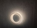 大观园（DGY）后现代简约卧室灯创意极简吸顶灯超薄圆环主卧书房灯中山灯具002O 46W 1174-黑色55CM-三色变光 实拍图