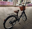 EG7自行车成人女士轻便单车通勤上班变速普通亲子复古男式 尊享【镀锌+编制车筐】变速-黑 24英寸【适合:145-165cm】 实拍图